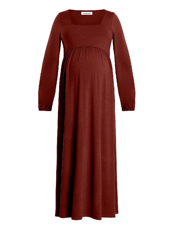 Long Sleeve Empire Waist Maxi Dress