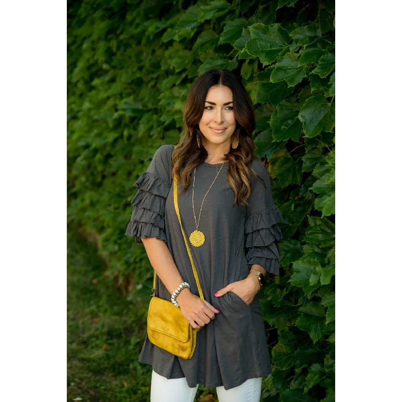 Ruffle Sleeve Tunic